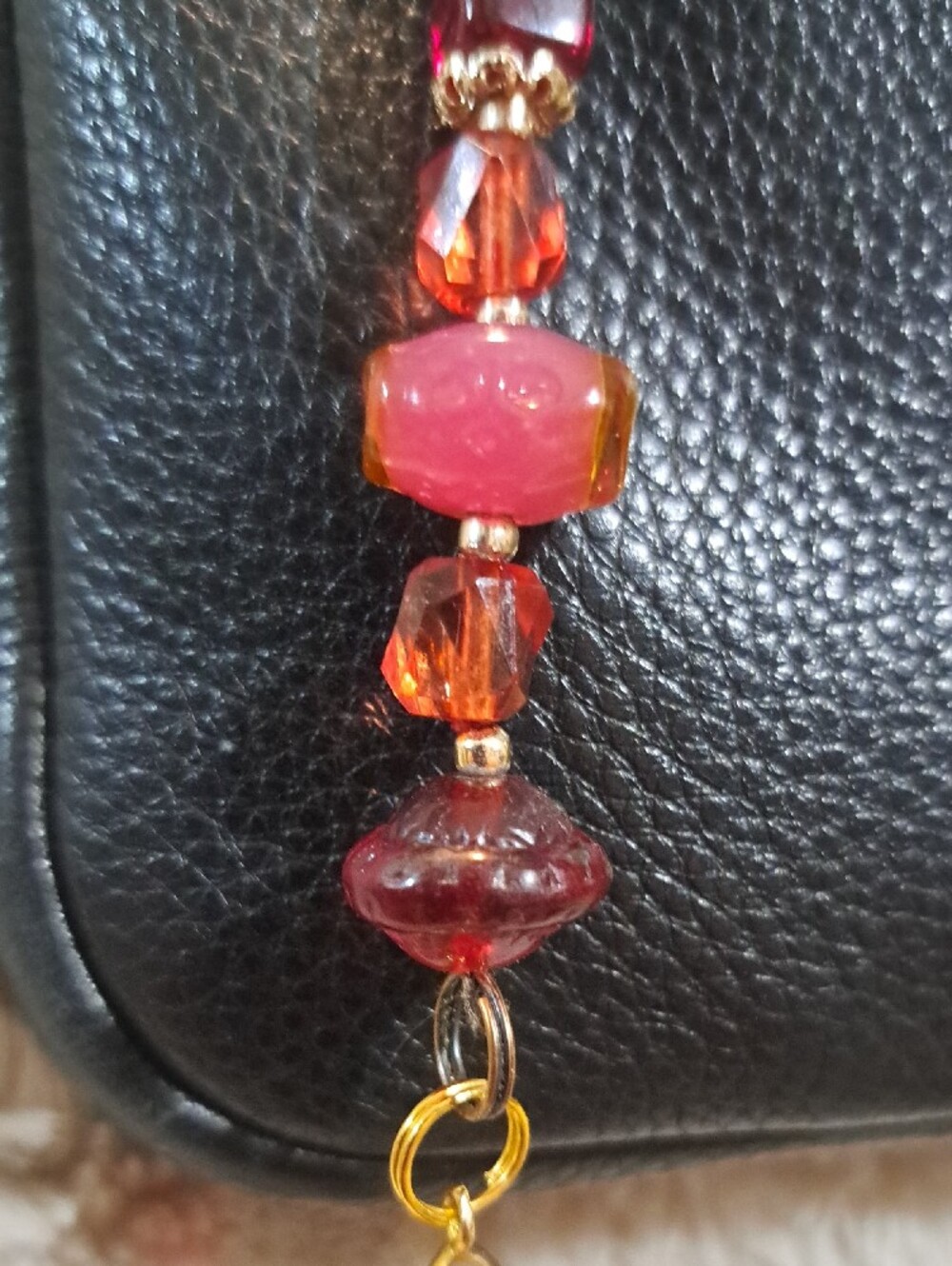 Hand Crafted Women’s Bag Purse Decorative Red Cherry Charm - Picture 4 of 5
